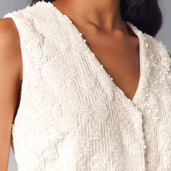 NWT $168 ANTHROPOLOGIE Sunday in Brooklyn Sequin Dress L - Picture 3 of 13